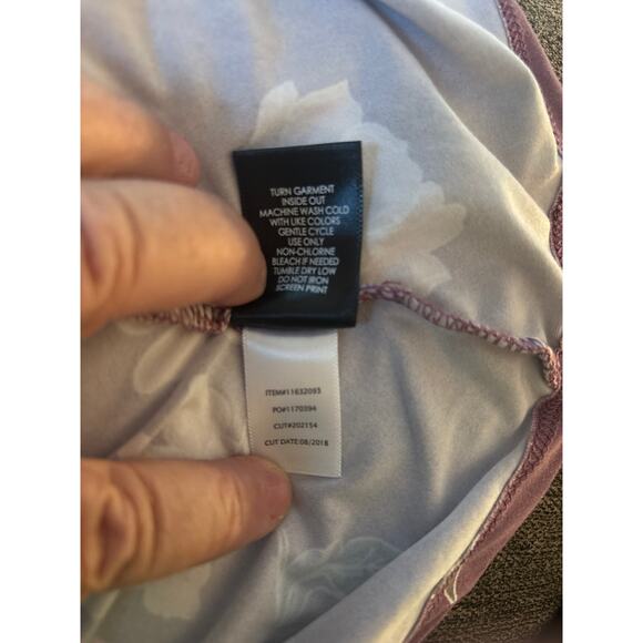 Torrid Womens Plus 1X Dusty Purple Floral Babydoll Wrap Top Stretch Shirt NO TIE - Picture 5 of 10